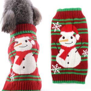 Dog Puppy Ugly‎ Sweater Christmas Holiday (Snowman, L) NWOT